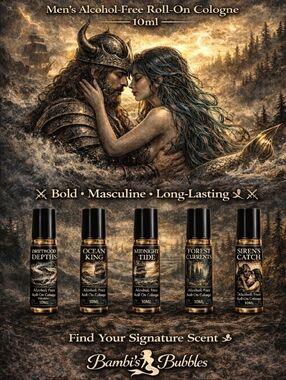 New! Hand Crafted Men's Alcohol-Free Roll-On 10ml Cologne
